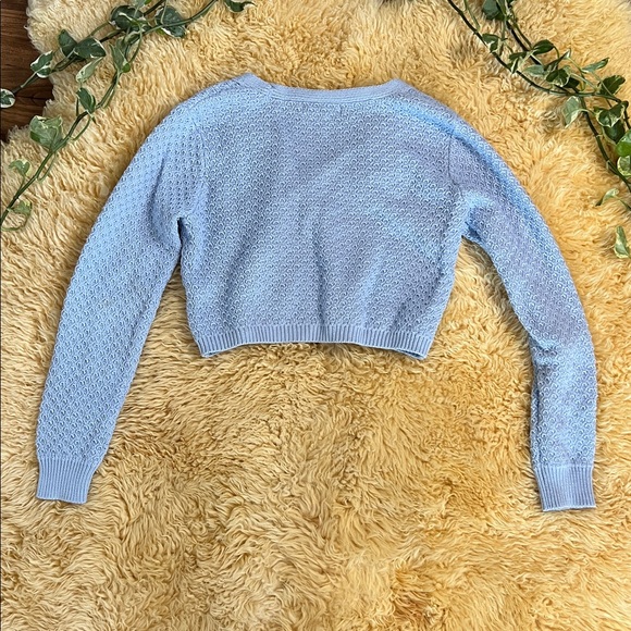 Willow & Wind Light Blue Daisy Knit Spring Sweater - Picture 5 of 5